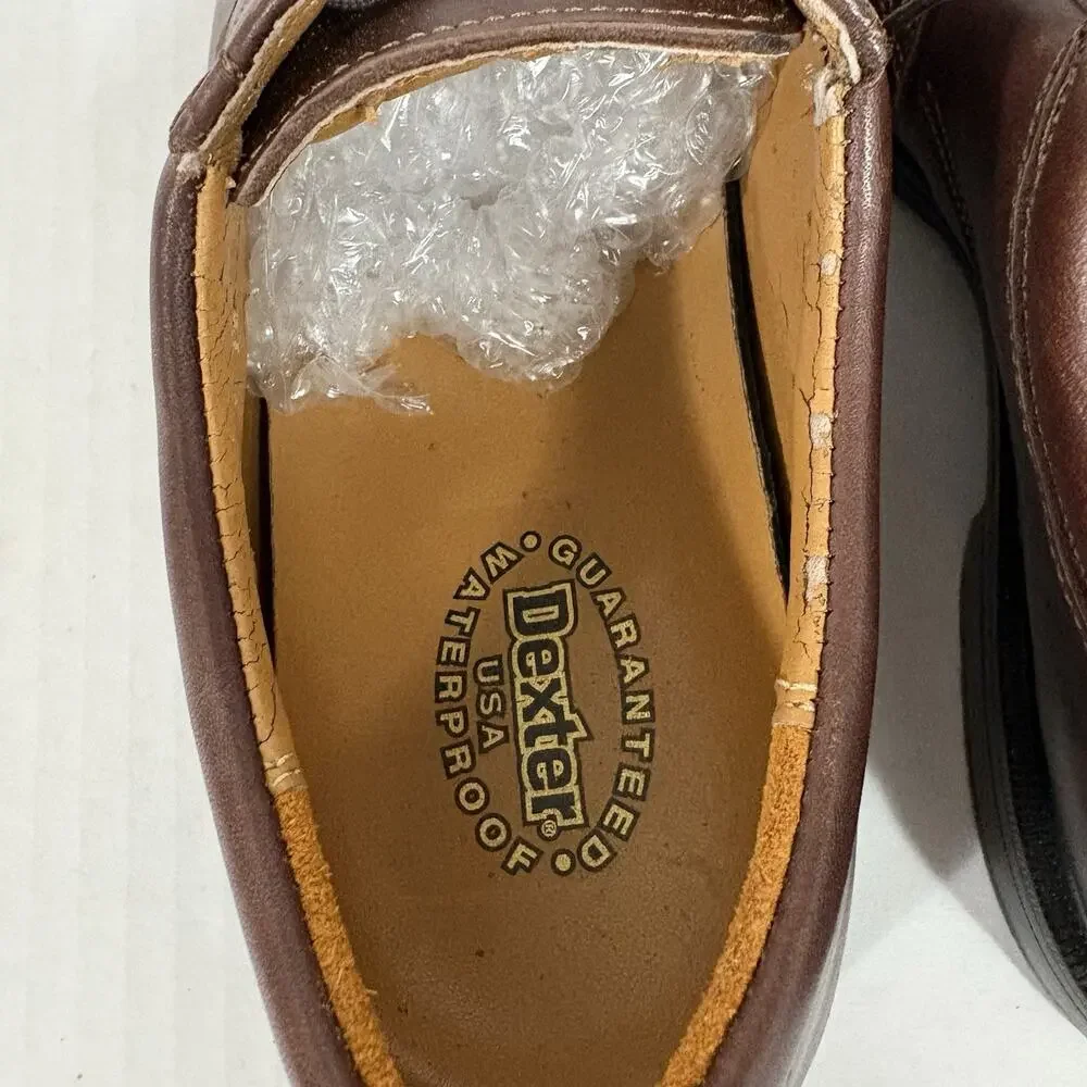 Dexter Brown Leather Lace-Up Derby Dress Shoes Square Toe Rubber Sole 7.5
